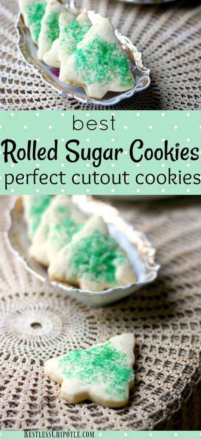 The best rolled sugar cookies recipe ever! So easy! Make sugar cookies that keep their shape plus tips and tricks to make them even better. From RestlessChipotle.com #sugarcookiesrecipe #rolledsugarcookies #bestsugarcookies