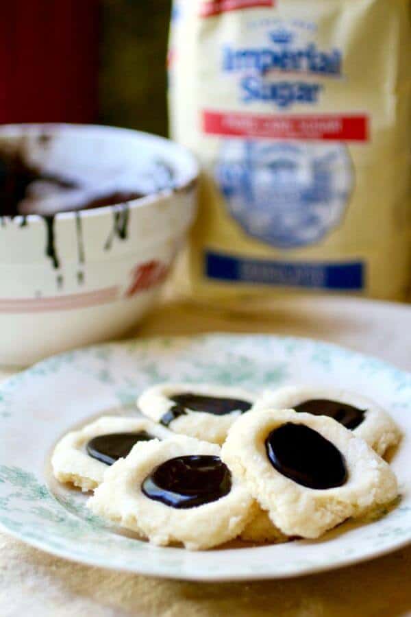 Earl Grey Chocolate Thumbprint Cookies are made with Imperial Sugar. From RestlessChipotle.com