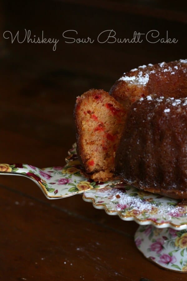 Whiskey sour bundt cake recipe is delicious! Cake is soaked in a butter bourbon syrup before serving. Love whiskey sours? You'll love this cake. From RestlessChipotle.com