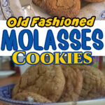 A collage of molasses cookies with a title text overlay for Pinterest.