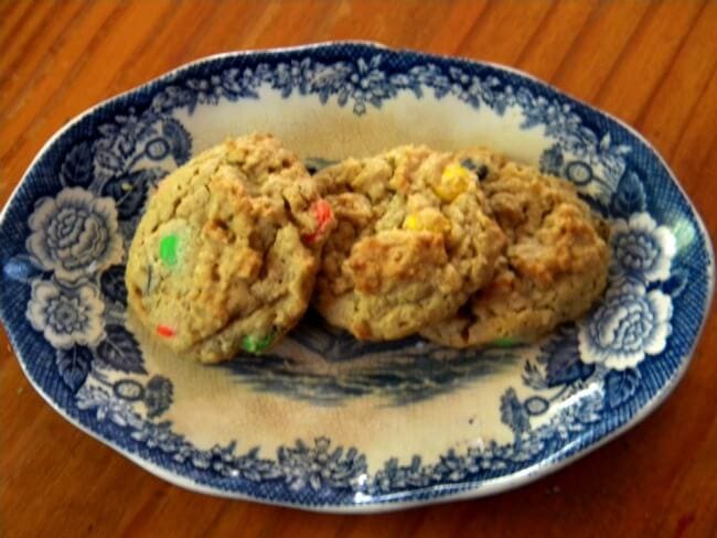 plate of monster cookies