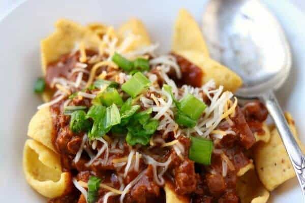 Original Frito Pie recipe is a Texas Classic! SO quick and easy! From RestlessChipotle.com