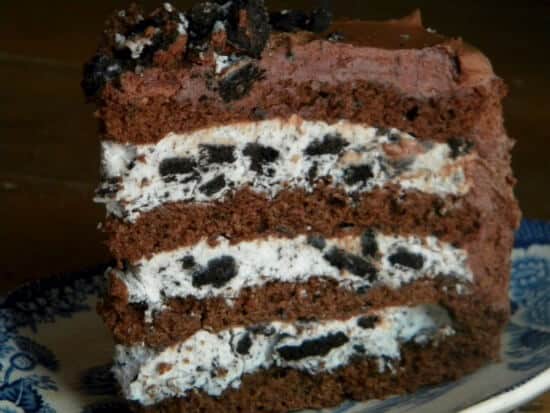 Chocolate Layer Cake with Cookies and Cream Filling ...