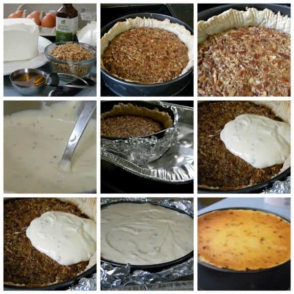 step by step images for the cheesecake layer