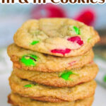 A stack of cookies with a title text overlay for Pinterest.