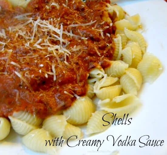 shells in creamy vodka sauce