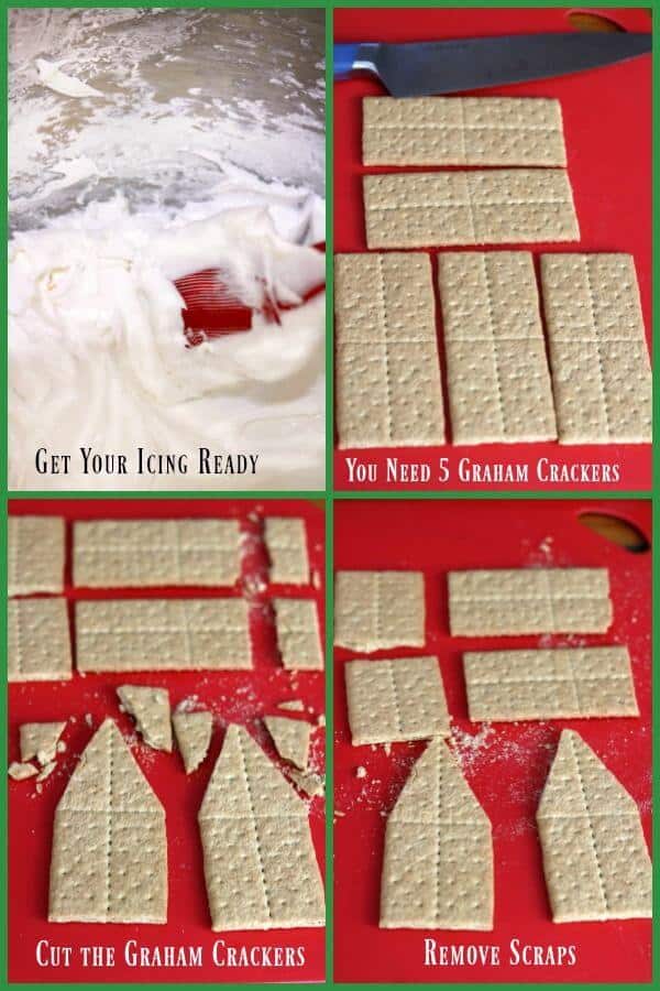 learn how to make gingerbread houses from graham crackers - here are the images for cutting the crackers.