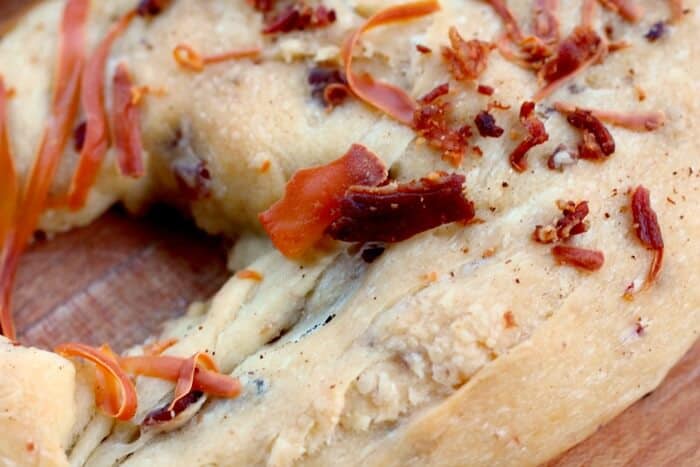 Closeup of fougasse loaf