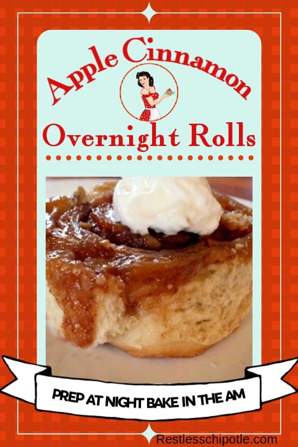 Make ahead overnight cinnamon rolls with sweet apple filling is the best fall brunch ever. Easy recipe! #homemade #easy #makeahead #restlesschipotle