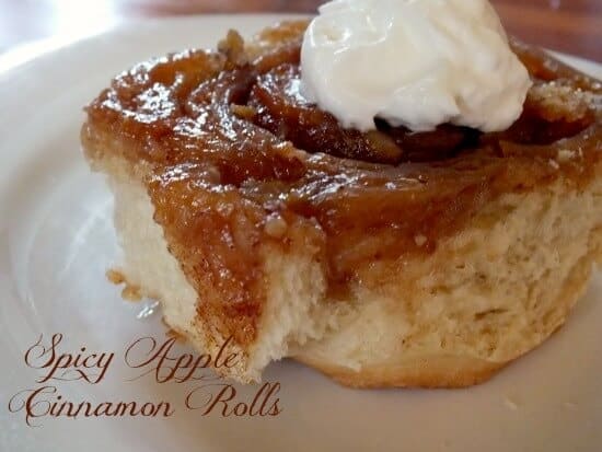 apple cinnamon rolls close up