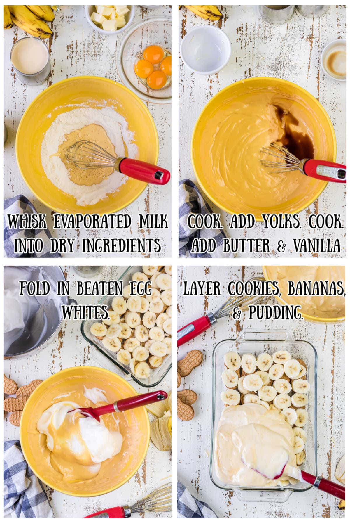 Step by step images showing how to make this easy banana pudding.