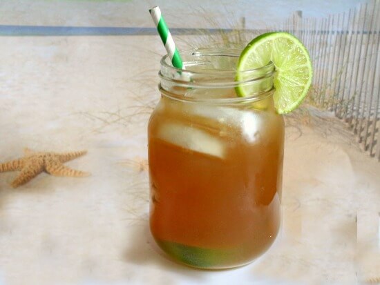 Another shot of the long island tea cocktail - on the beach