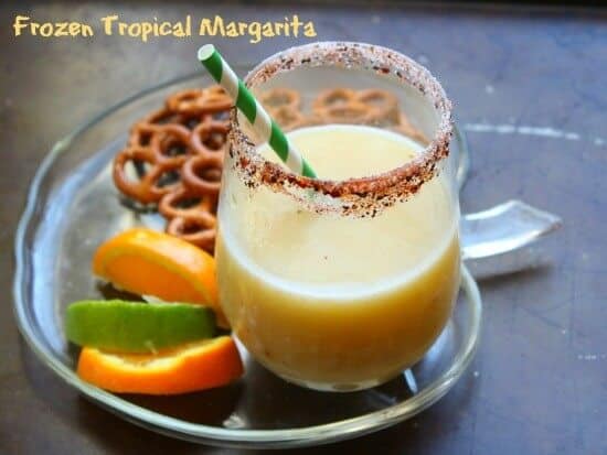 frozen tropical margarita recipe is sweet, and creamy with a kick from the smoky chipotle rim -- so good! Restlesschipotle.com