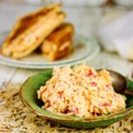 Bowl of pimento cheese on a table
