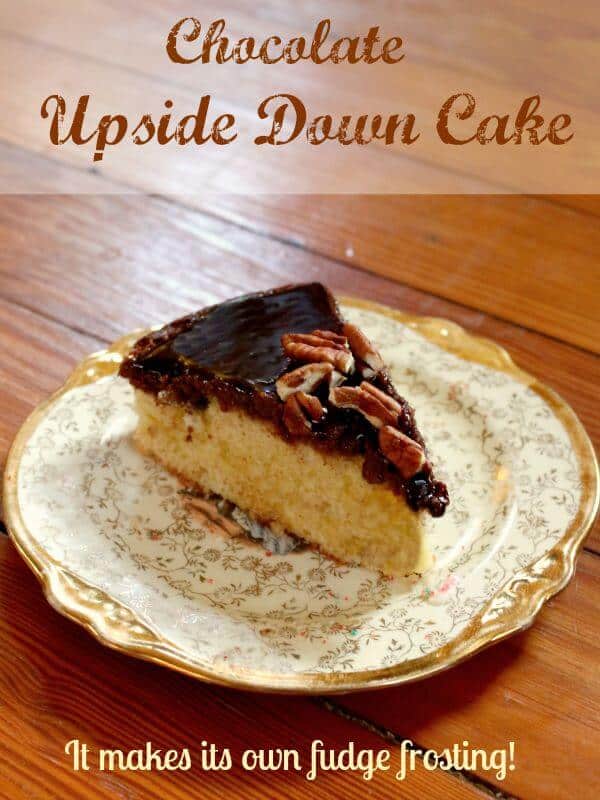 Chocolate upside down cake is an easy recipe . Buttery, tender yellow cake makes its own fudge frosting as it bakes! So good and so easy! restlesschipotle.com