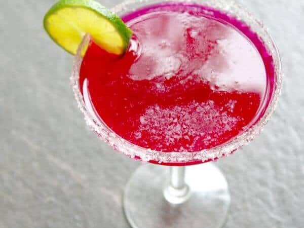 This slushy prickly pear margarita is a gorgeous purply pink. from restlesschipotle.com