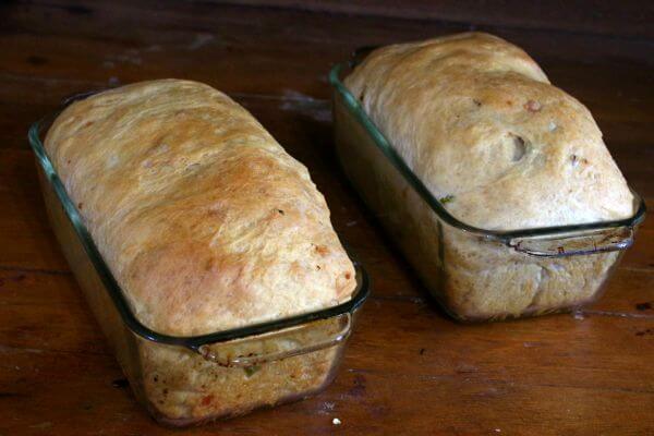 Hatch chile cheese bread is a gorgeous sandwich loaf with an unique flavor. From RestlessChipotle.com