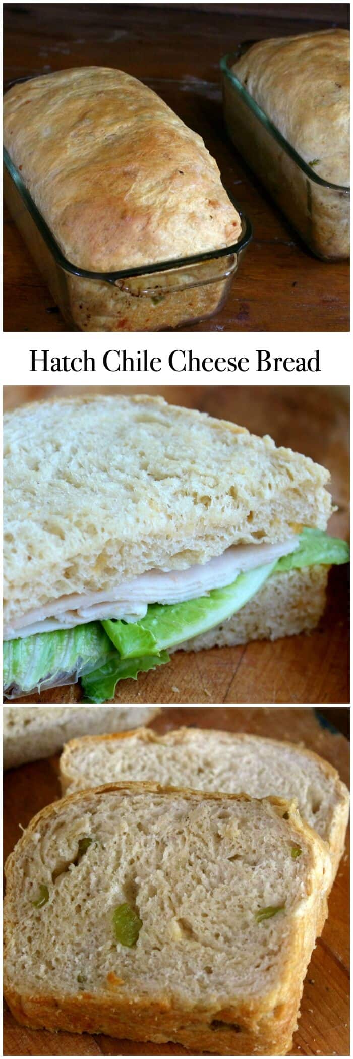 Hatch Chile Cheese Bread is a tender, airy bread with a crispy crust and a smoky spicy flavor that makes great sandwiches! From RestlessChipotle.com