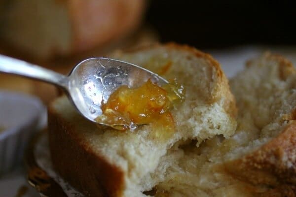 Homemade honey bun slices with a little orange marmalade? Omigosh so good. RestlessChipotle.com