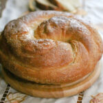 Closeup of a honey breakfast bread.