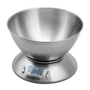 My Christmas Gift Guide for Overwhelmed foodies includes this gorgeous kitchen scale. From RestlessChipotle.com