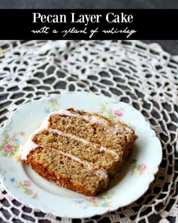 This pecan layer cake is a vintage recipe that is still so good! I added a splash of whiskey... from RestlessChipotle.com