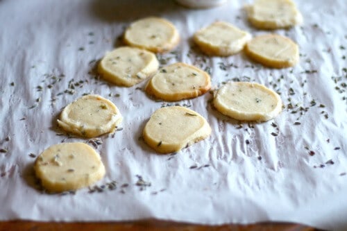 Finished lavender shortbread cookies