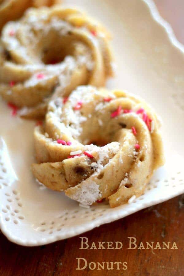 Banana baked donuts with chocolate chips are healthier than fried and easier too! From RestlessChipotle.com