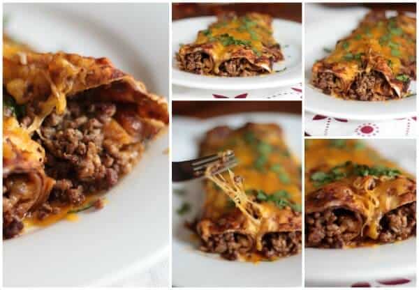 OMG so good! Easy beef enchiladas with homemade sauce. From restlesschipotle.com