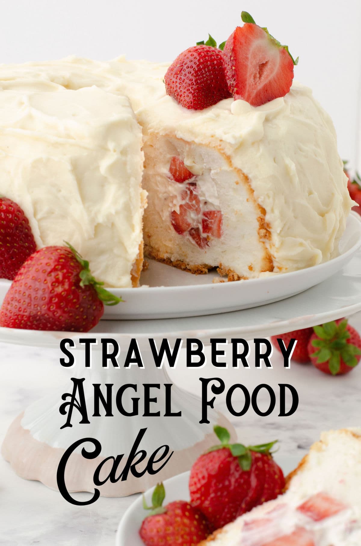 No Bake Strawberry Angel Food Cake Dessert Recipe - Restless Chipotle