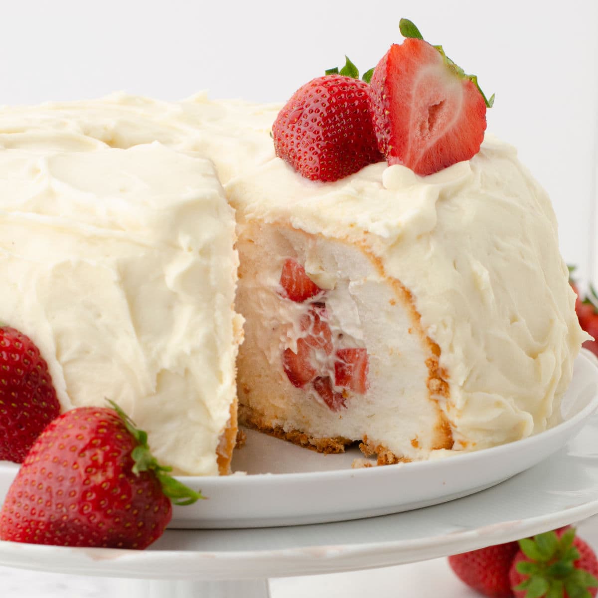 No Bake Strawberry Angel Food Cake Dessert Recipe