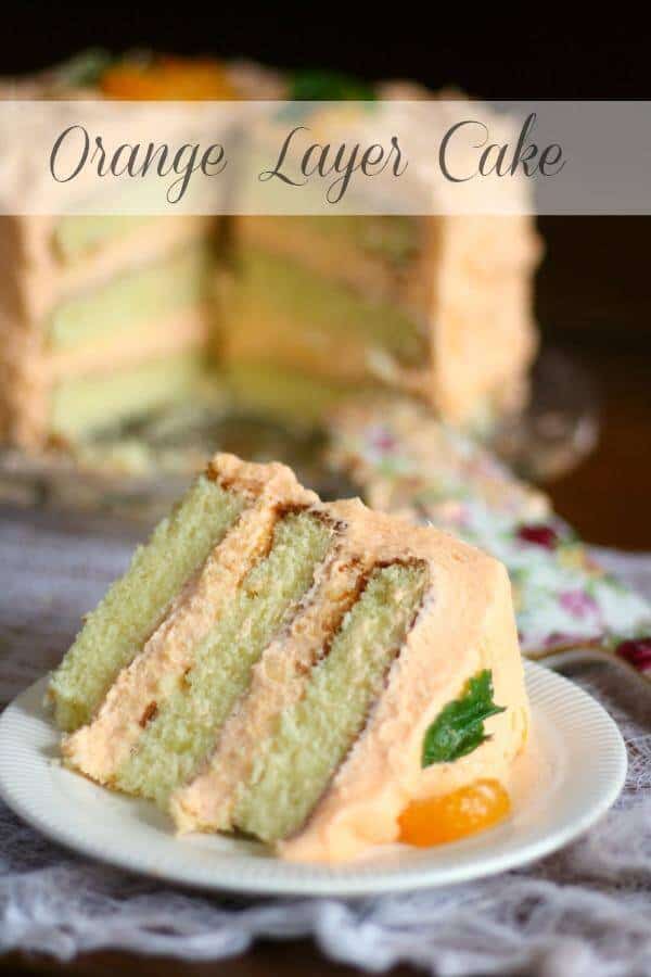 This homemade orange layer cake is three layers high and made with fresh oranges. It's so good! From RestlessChipotle.com