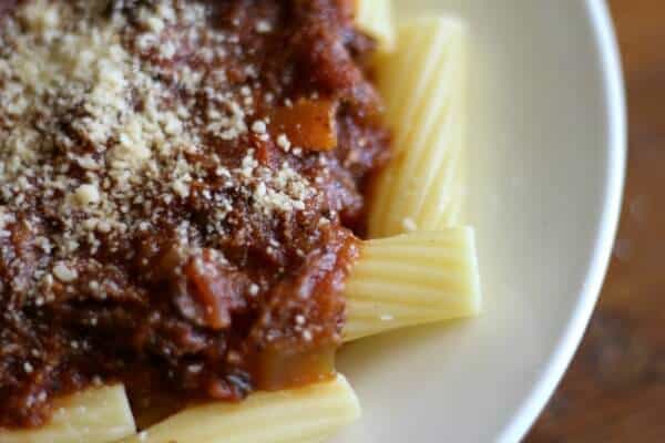 Slow cooker beef ragu is the perfect sauce for rigatoni or pappardelle. from restlesschipotle.com