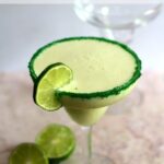 Key lime pie margarita is creamy, tangy, and a little bit sweet. SO YUMMY! from RestlessChipotle.com