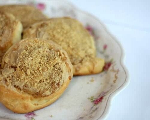 Peanut butter sweet rolls are perfect for breakfast or snacks. From RestlessChipotle.com