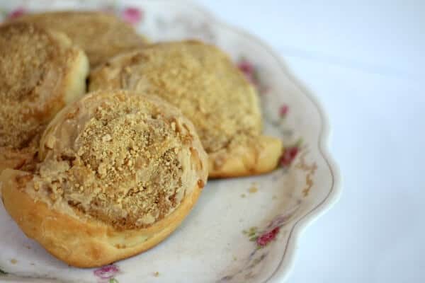 Peanut butter sweet rolls are perfect for breakfast or snacks. From RestlessChipotle.com