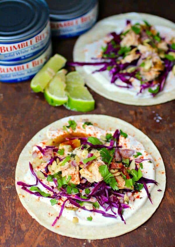 Easy tuna tacos are so totally addictive! From RestlessChipotle.com