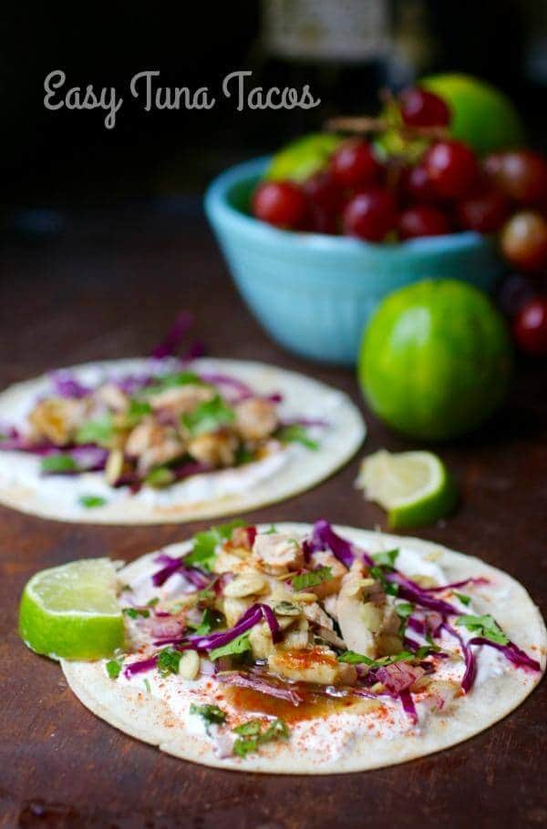 These easy tuna tacos make dinner go together fast! From RestlessChipotle.com