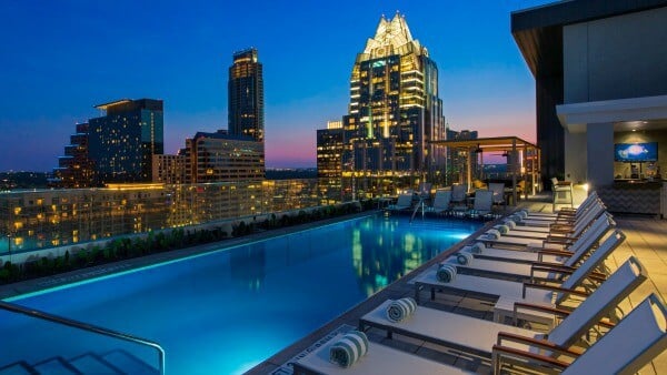 Enjoy drinks and a gorgeous Texas Sunset at Westin Austin's rooftop bar. From Restlesschipotle.com