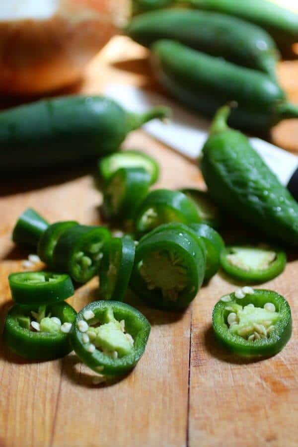 sliced fresh jalapenos