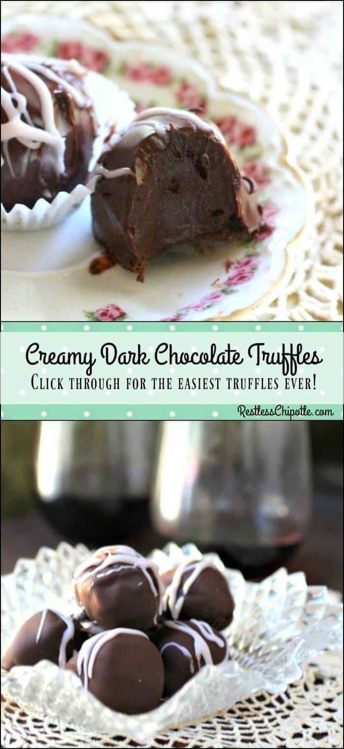If you've always wanted to make homemade dark chocolate truffles you've got to check this out! SO easy and perfect for the holidays! From RestlessChipotle.com