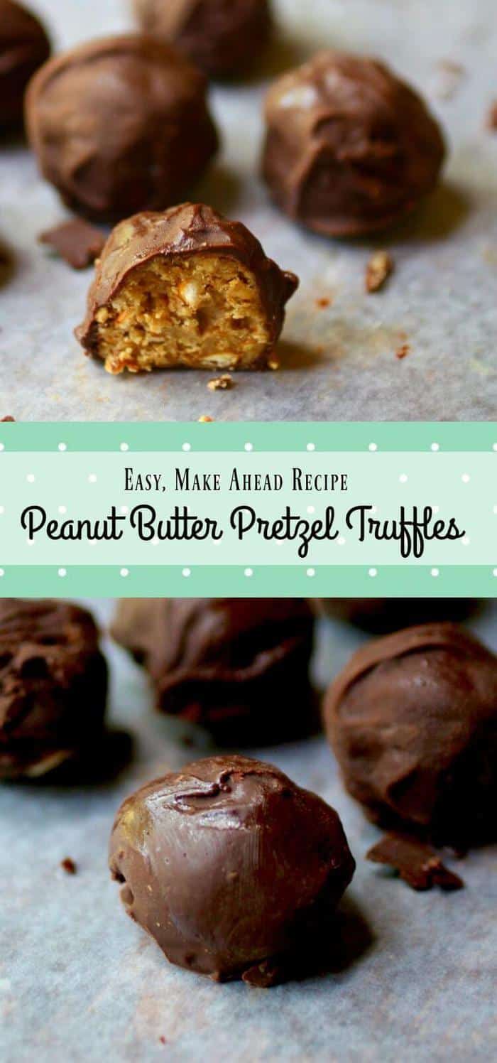 Easy chocolate covered peanut butter pretzel truffles recipe from RestlessChipotle.com