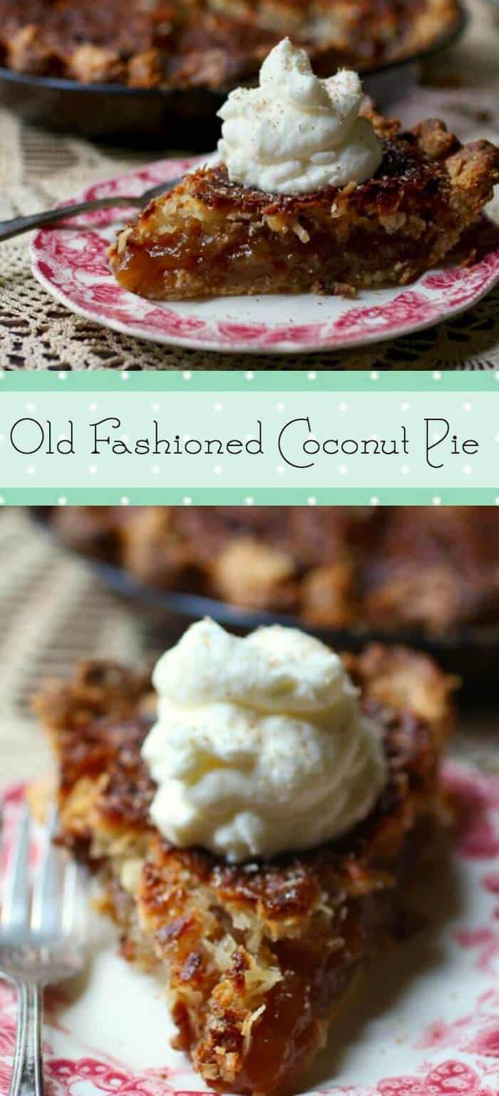Old Southern coconut pie recipe is sweet and gooey. Very similar to pecan pie but with coconut! From RestlessChipotle.com