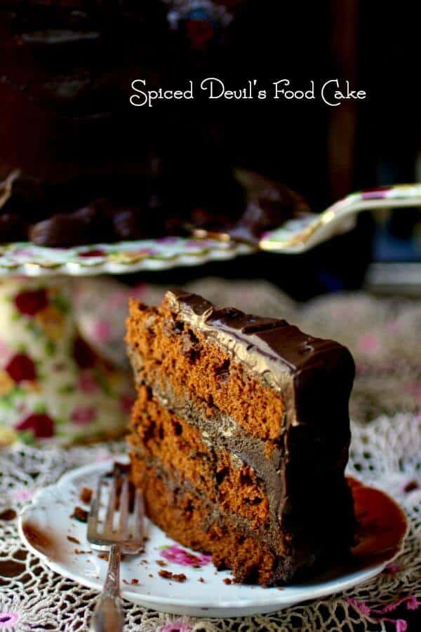 Chocolate and subtle autumn spice - this spiced Devil's food cake recipe is so unique! from RestlessChipotle.com