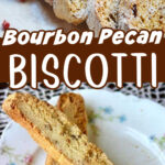 Collage of images of biscotti with text overlay for Pinterest.