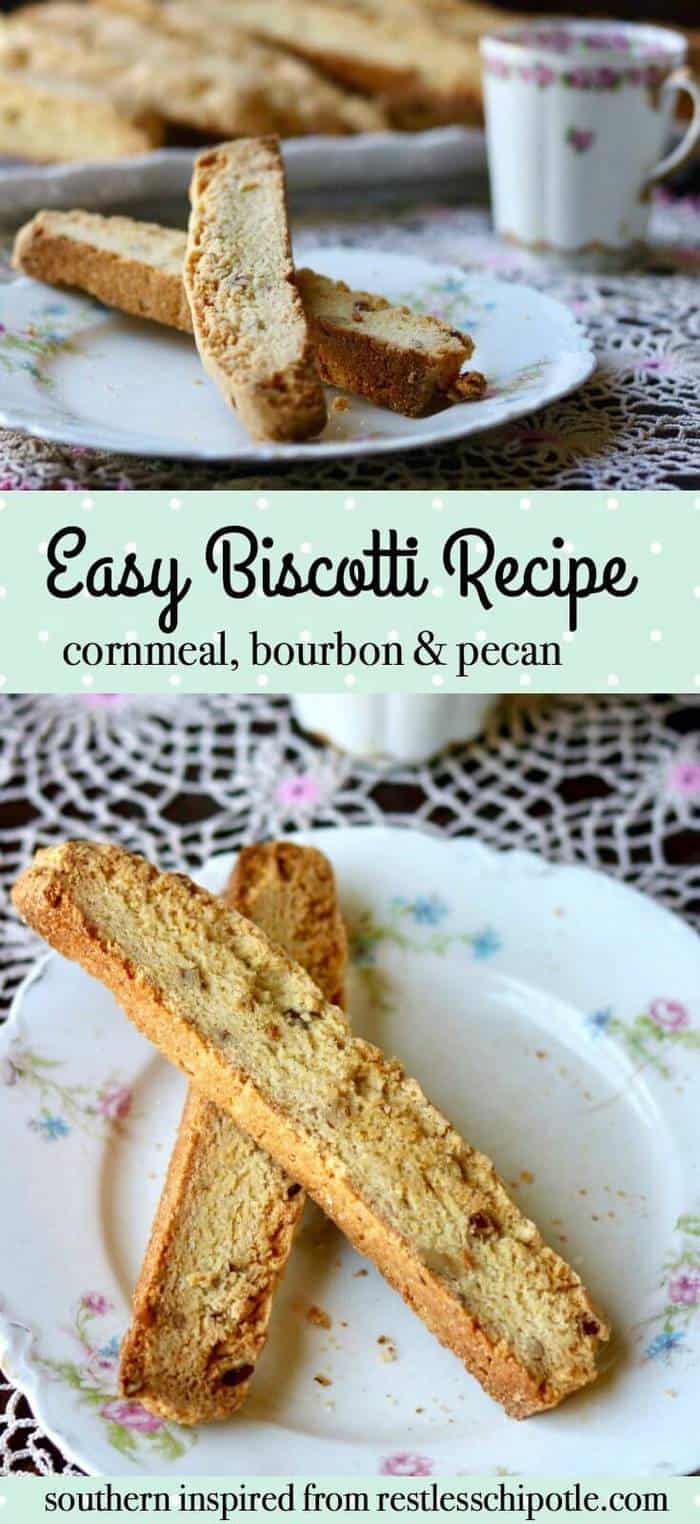 Unique easy biscotti recipe that never fails. SO good with nutty, sweet, buttery flavor. The cornmeal gives these cookies their delicious texture and flavor. From RestlessChipotle.com