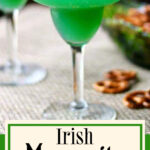 A green margarita with a text overlay for Pinterest.