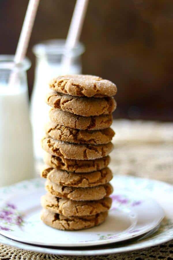 Quick and easy peanut butter molasses cookies have crinkle tops and don't need to chill. From RestlessChipotle.com