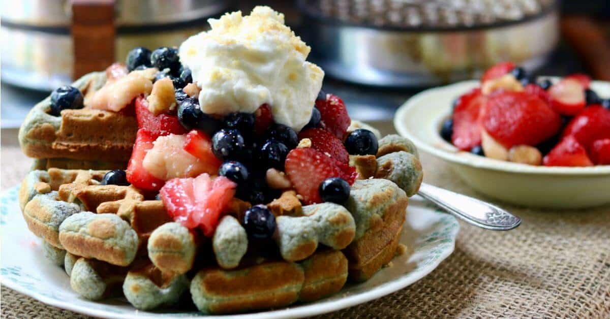 Blue Cornmeal Waffles Red White & Blue Brunch Recipe Restless Chipotle