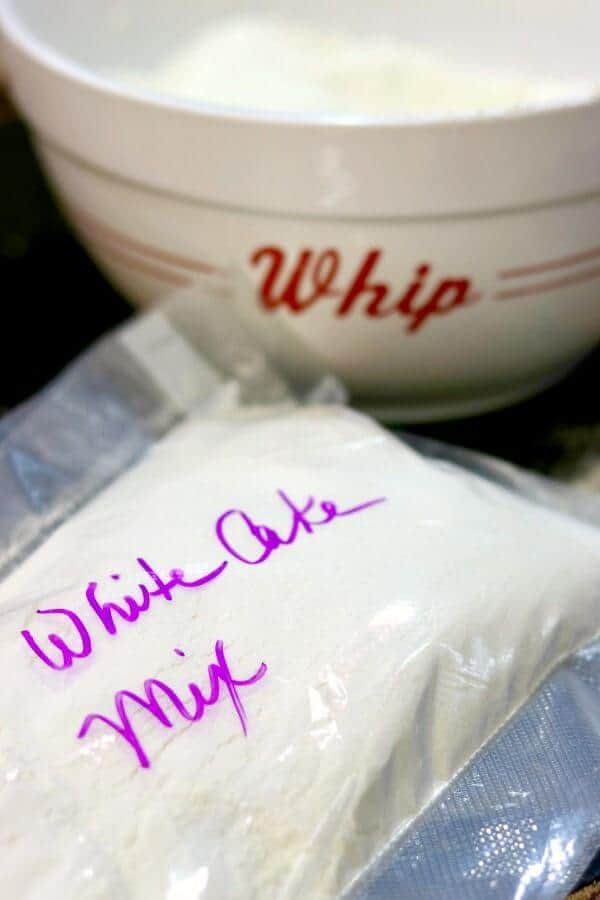 Quick and easy, homemade white cake mix is budget friendly, too. From RestlessChipotle.com
